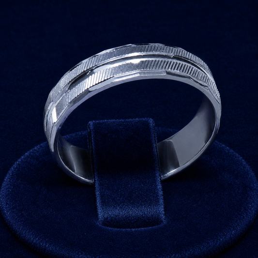 Faceted Diamond-Cut Band Ring