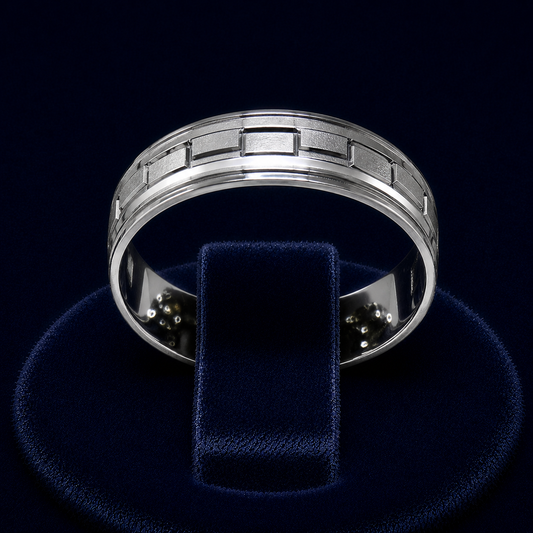 Brushed Segmented Band Ring