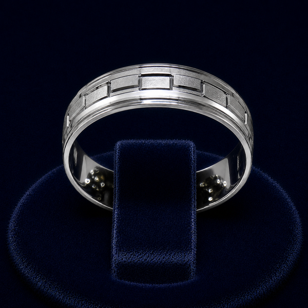 Brushed Segmented Band Ring By Shaped Jewelers