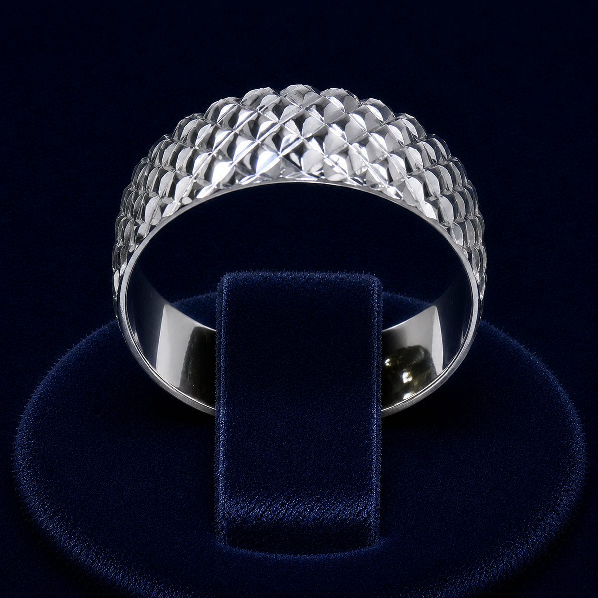 Quilted Diamond-Cut Dome Ring