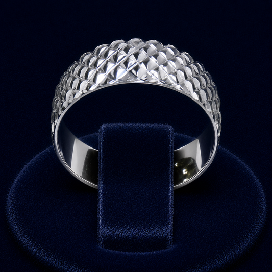 Quilted Diamond-Cut Dome Ring