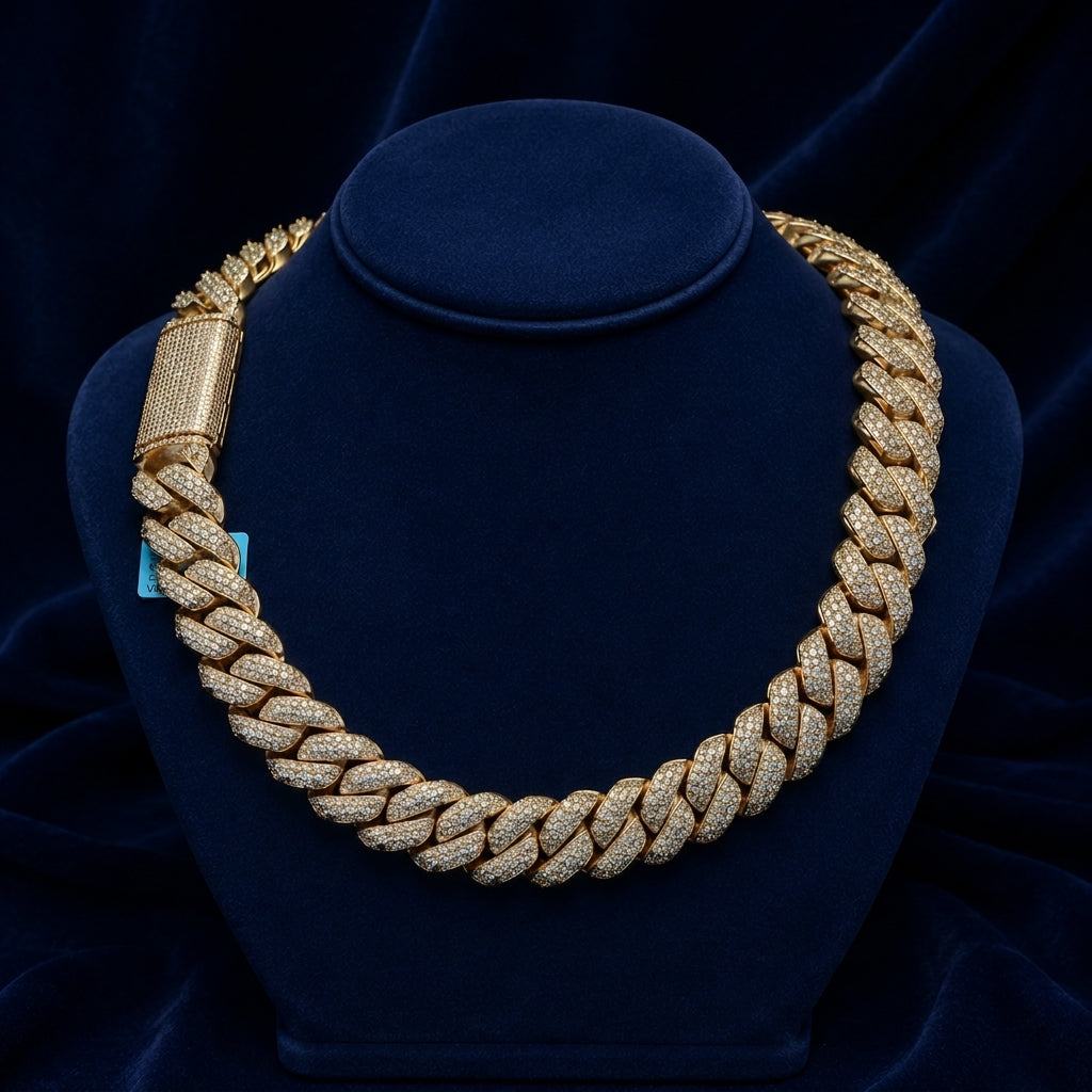 22mm Rose Gold Sharp-Edge Cuban Link — 22" By Shaped Jewelers