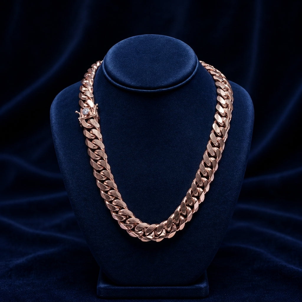 22mm Solid Miami Cuban Link — Rhodium Finish By Shaped Jewelers