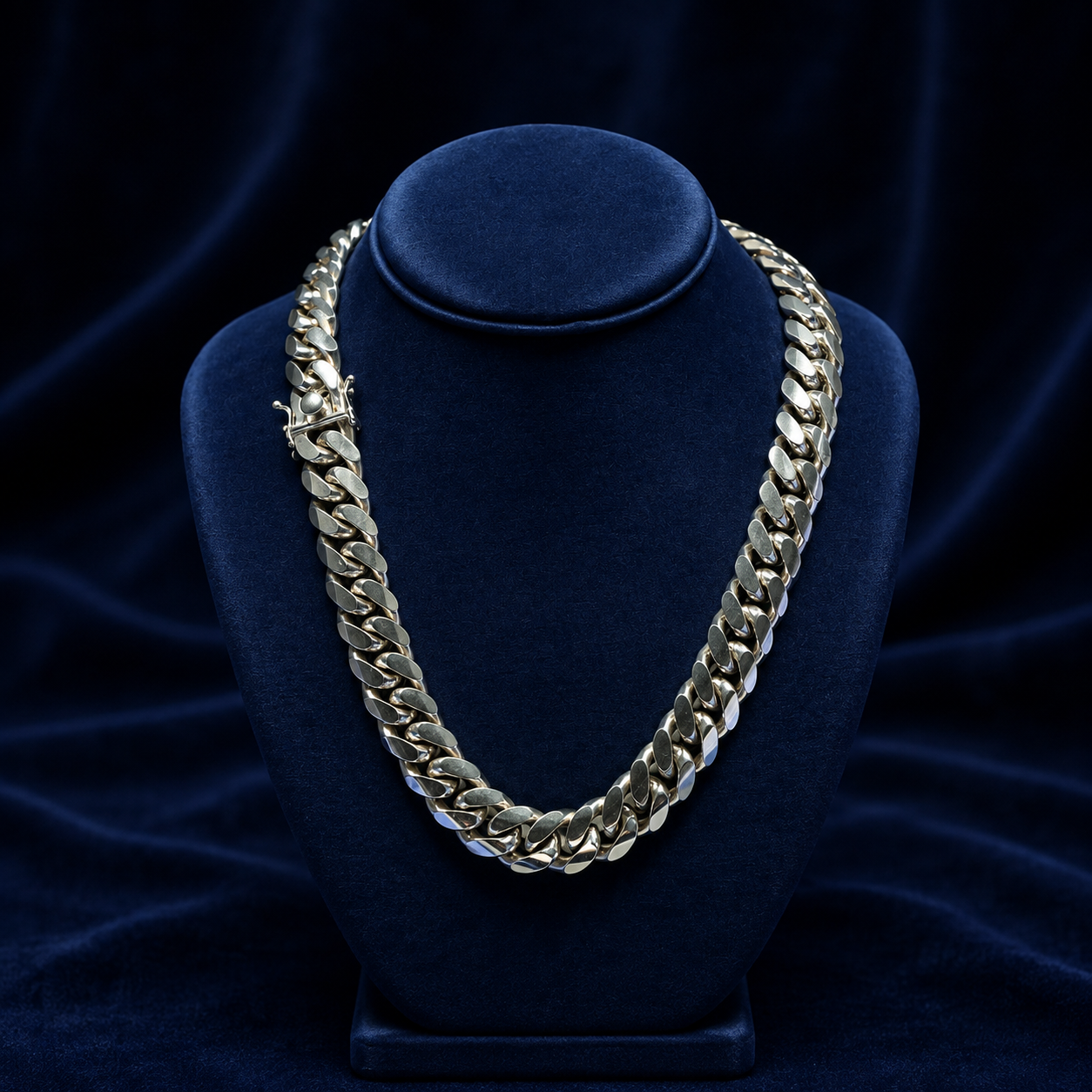 22mm Solid Miami Cuban Link — Rhodium Finish
