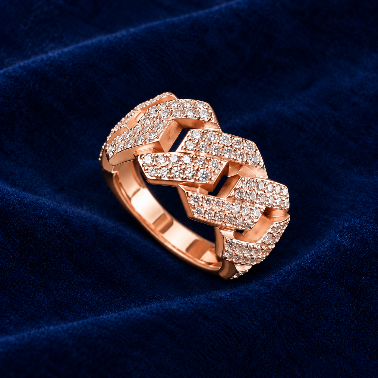 Pave Cuban Link Ring by Spade Jewelers