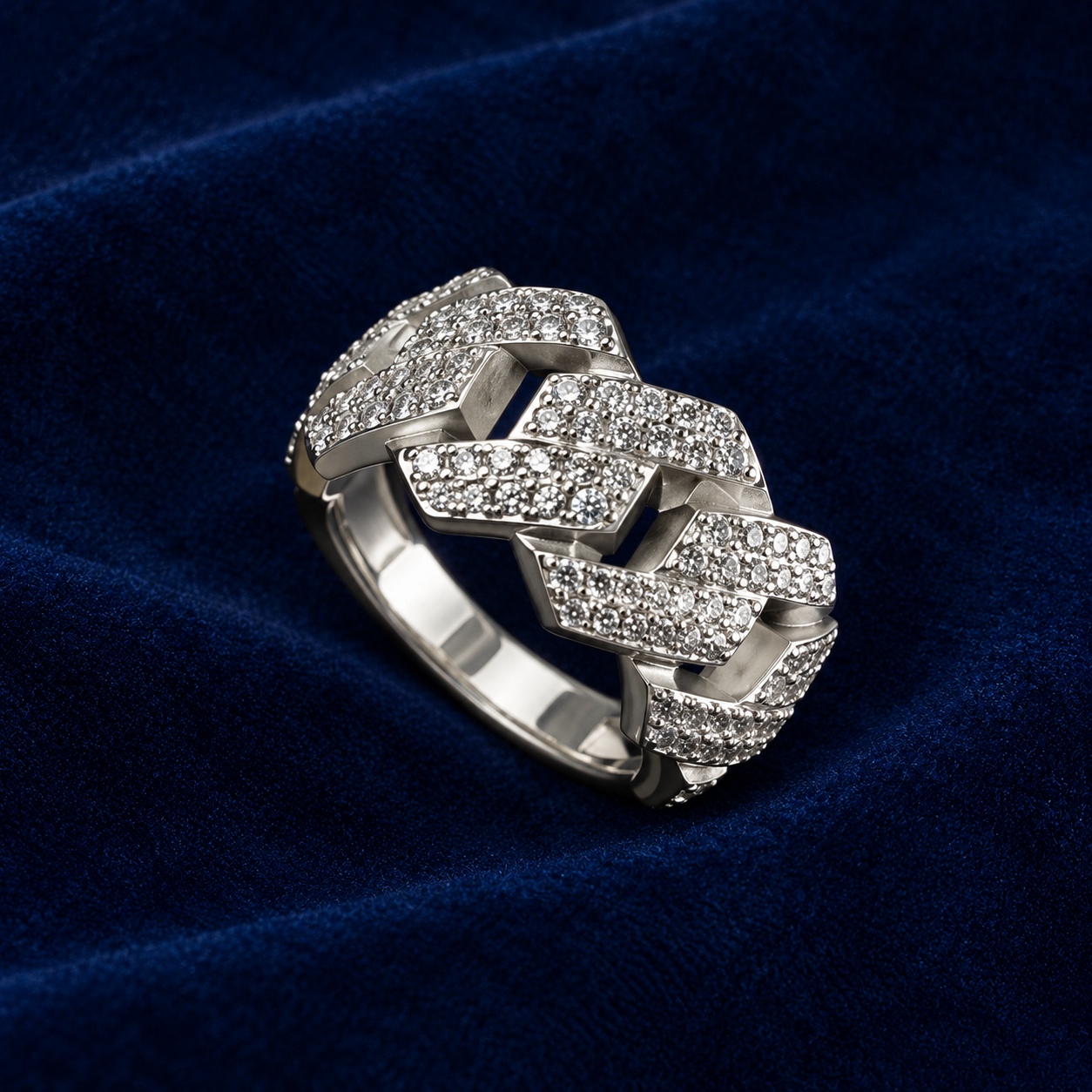 Pave Cuban Link Ring by Spade Jewelers