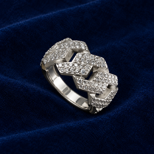 Pave Cuban Link Ring by Spade Jewelers