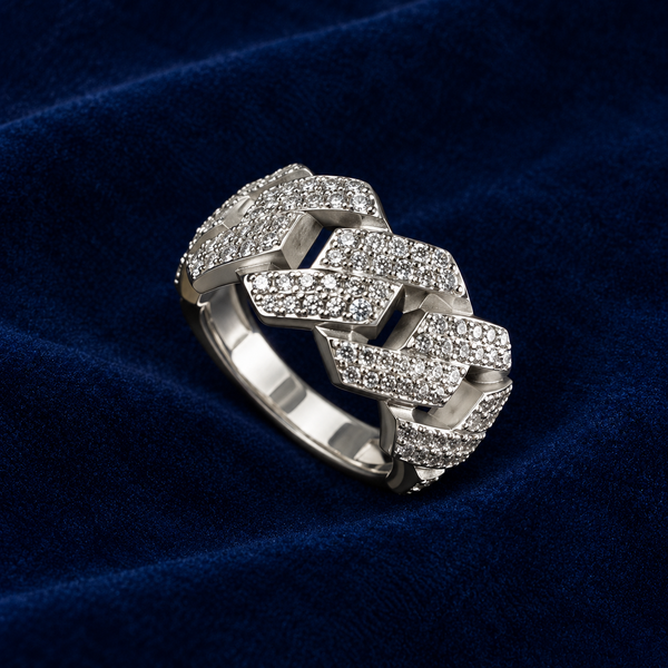 Pave Cuban Link Ring by Spade Jewelers