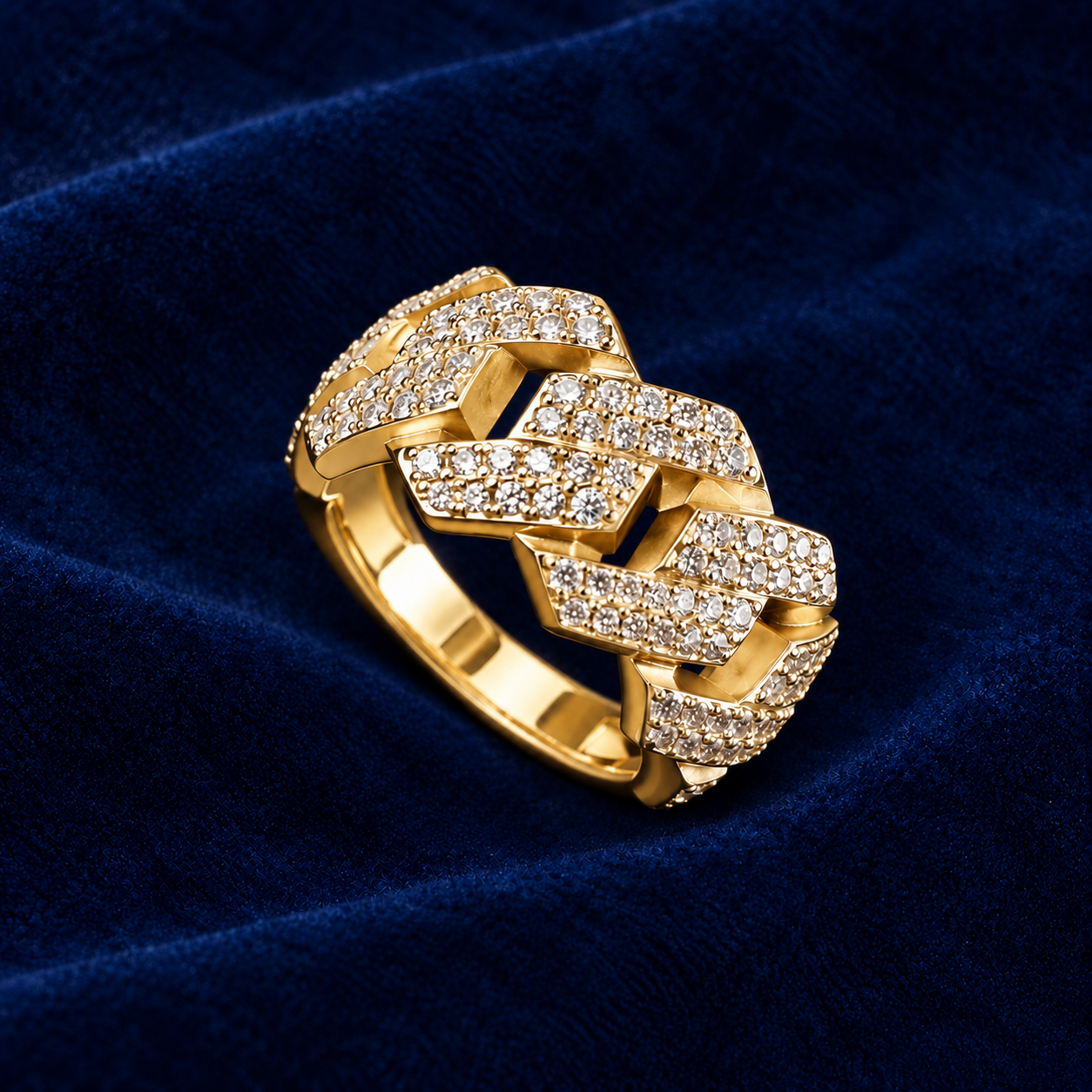 Pave Cuban Link Ring by Spade Jewelers