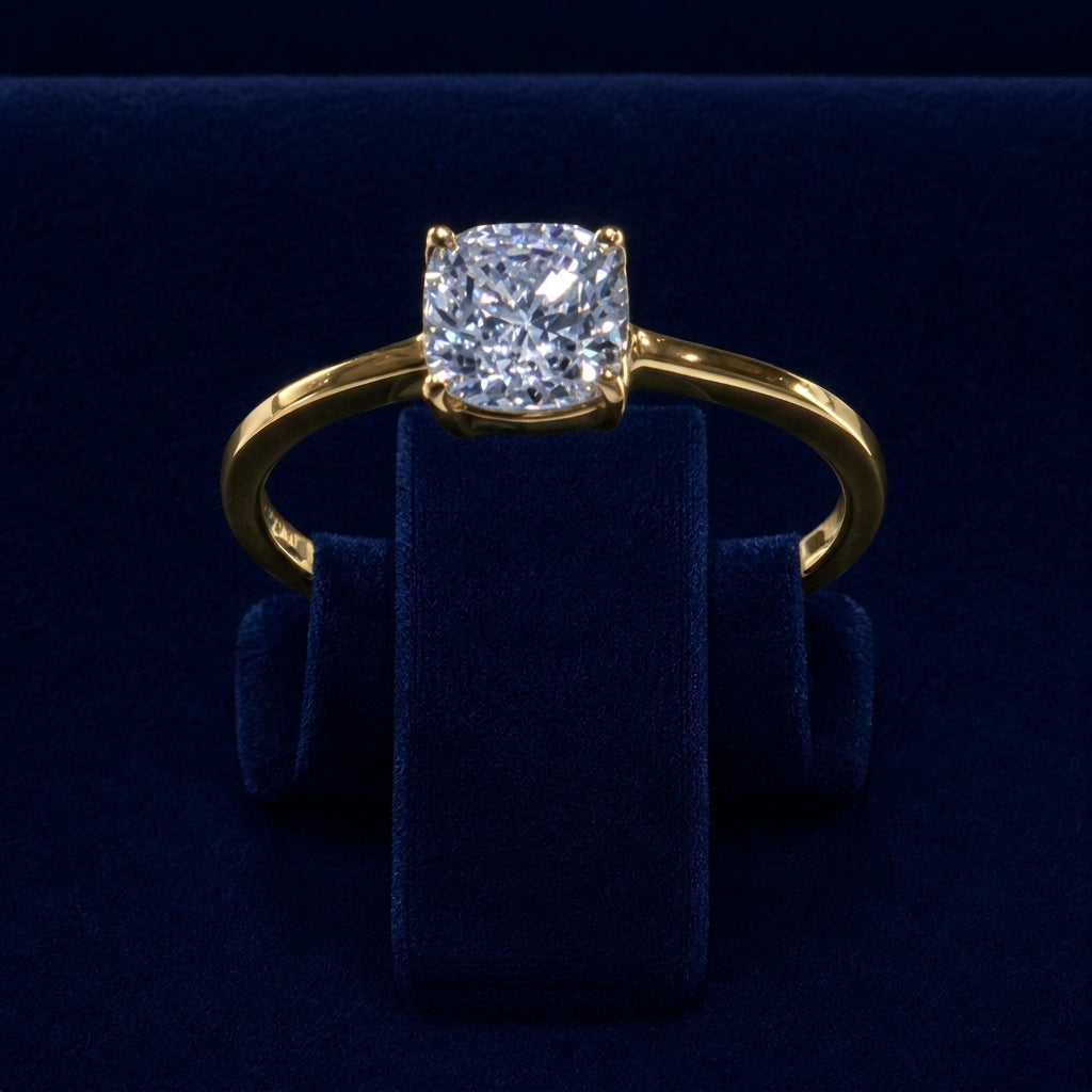 2 CT Cushion-Cut Moissanite Ring By Shaped Jewelers