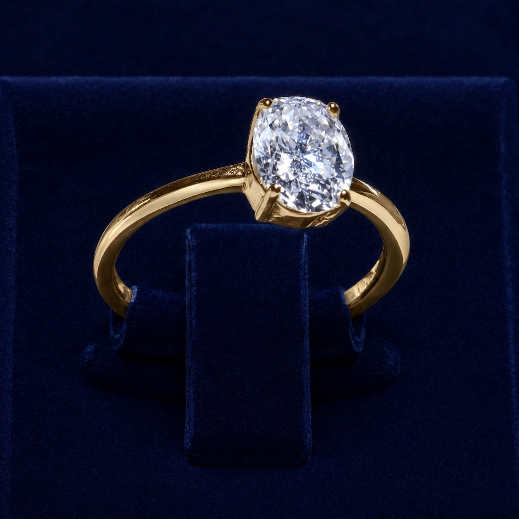 2 CT Elongated Cushion-Cut Moissanite Solitaire Ring By Shaped Jewelers