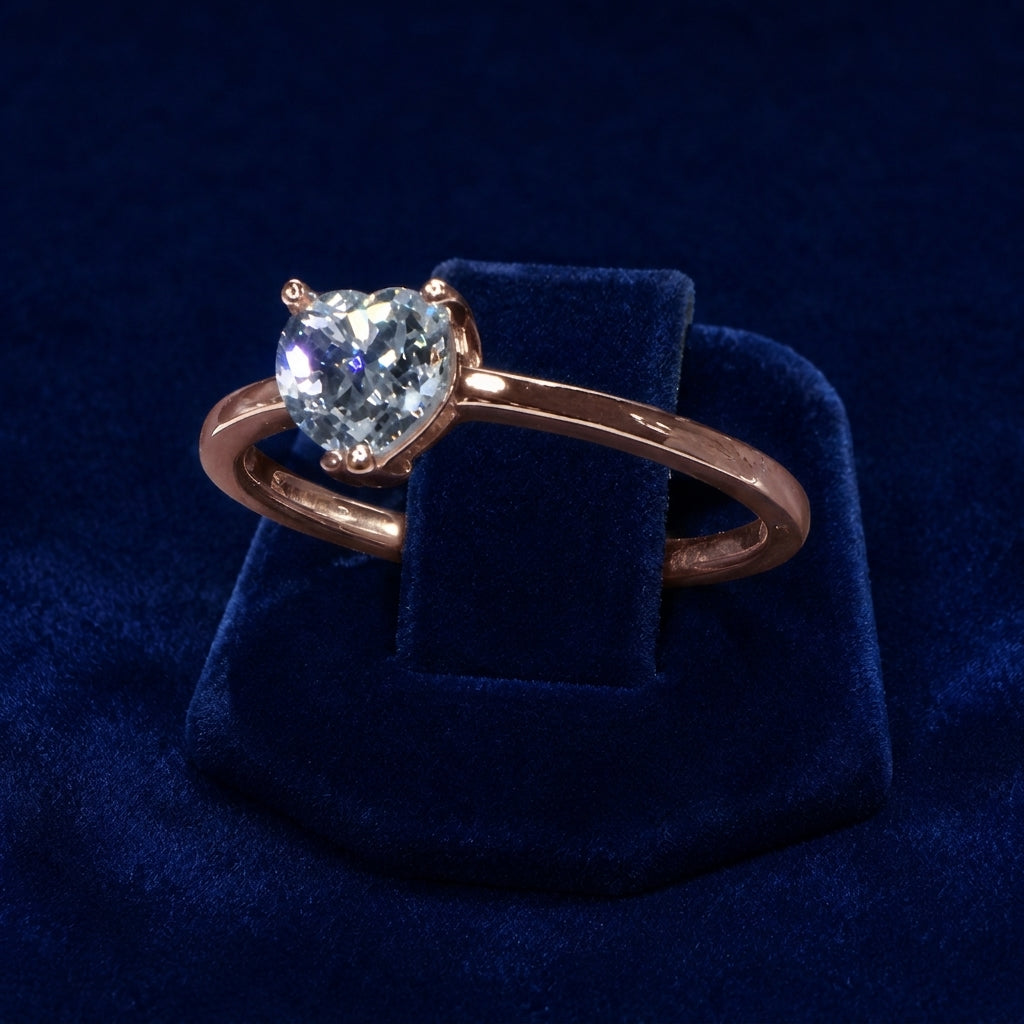 2 CT Heart-Cut Moissanite Solitaire Ring By Shaped Jewelers