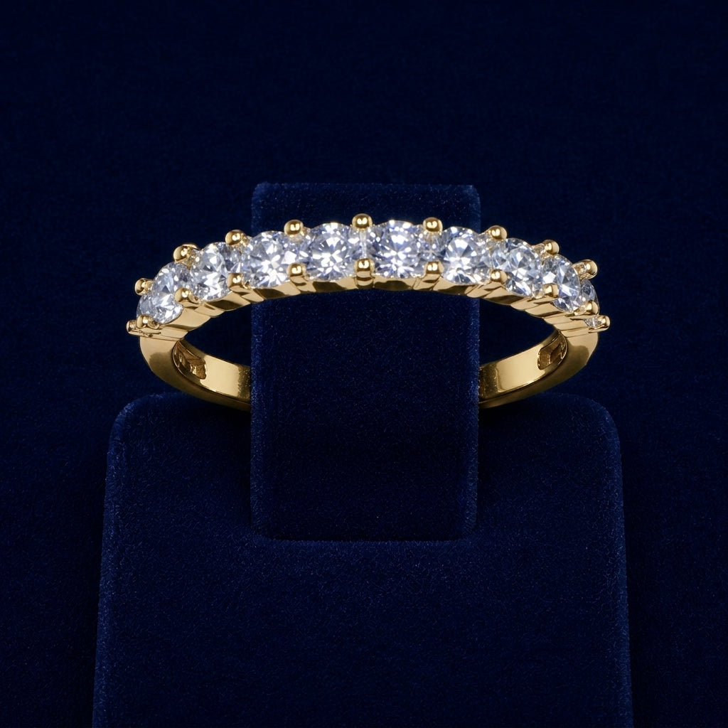 3.5 CT Oval-Cut VVS Moissanite Diamond Seven-Stone Anniversary Band By Shaped Jewelers