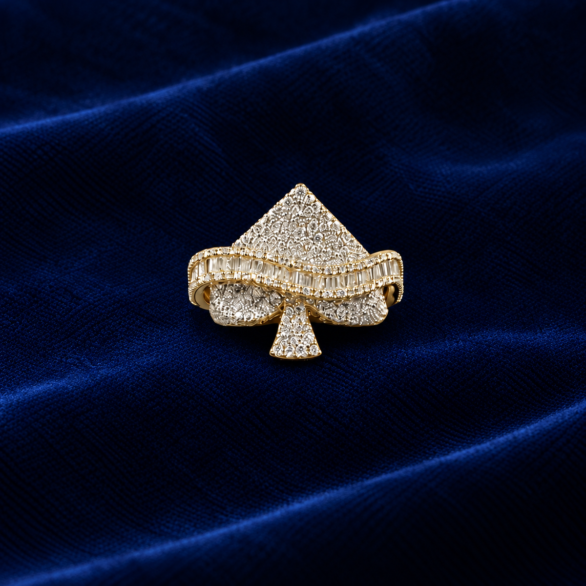 Spade Baguette Halo Statement Ring