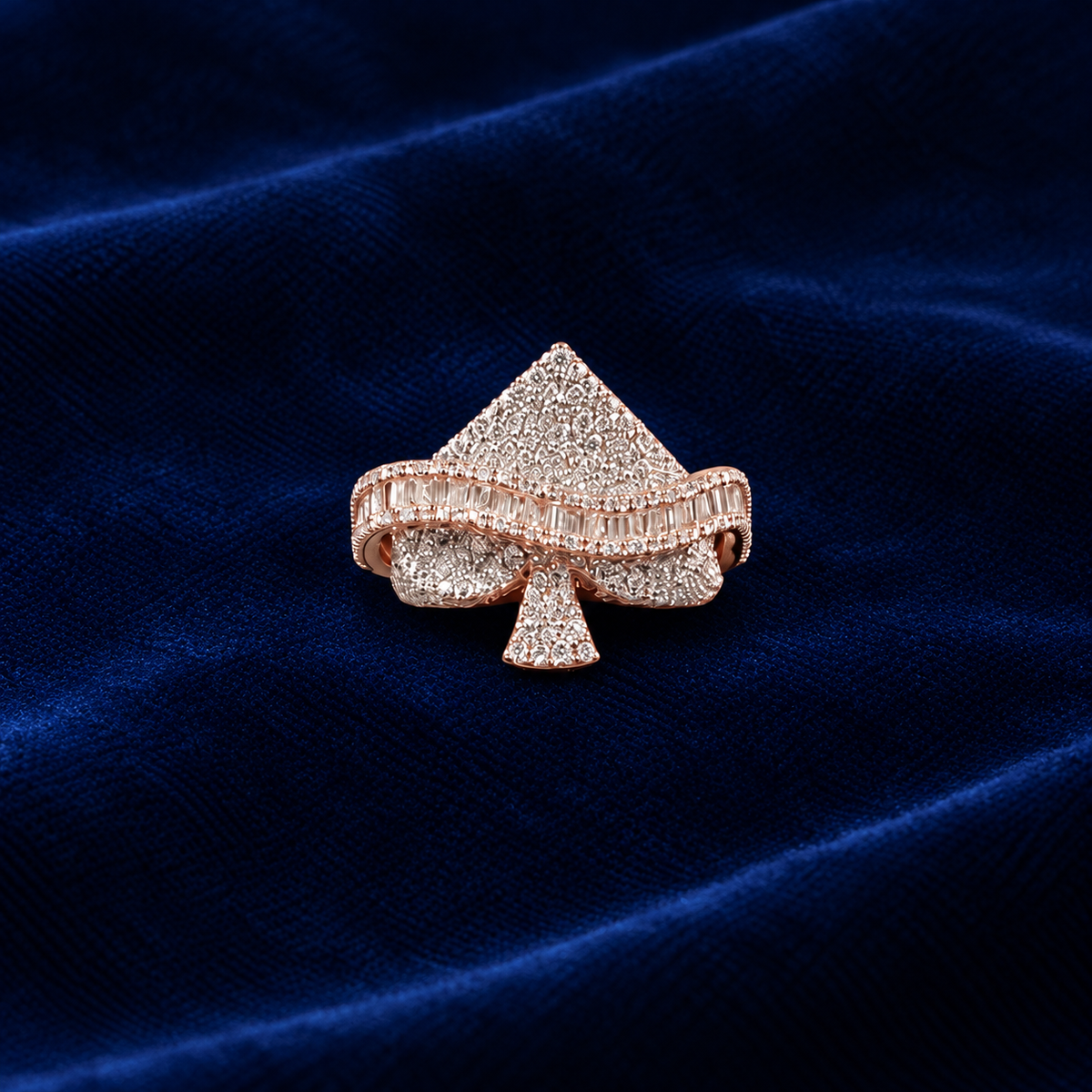 Spade Baguette Halo Statement Ring