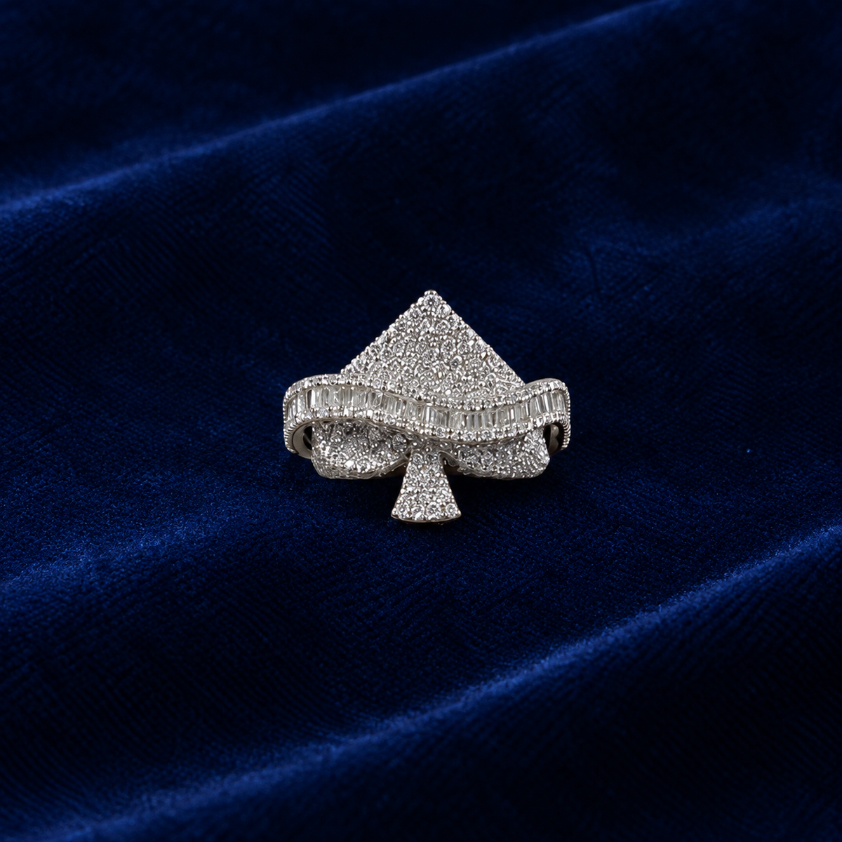Spade Baguette Halo Statement Ring