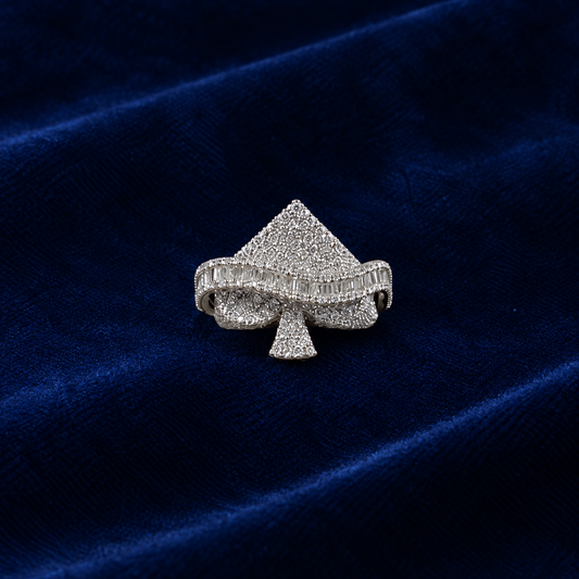 Spade Baguette Halo Statement Ring