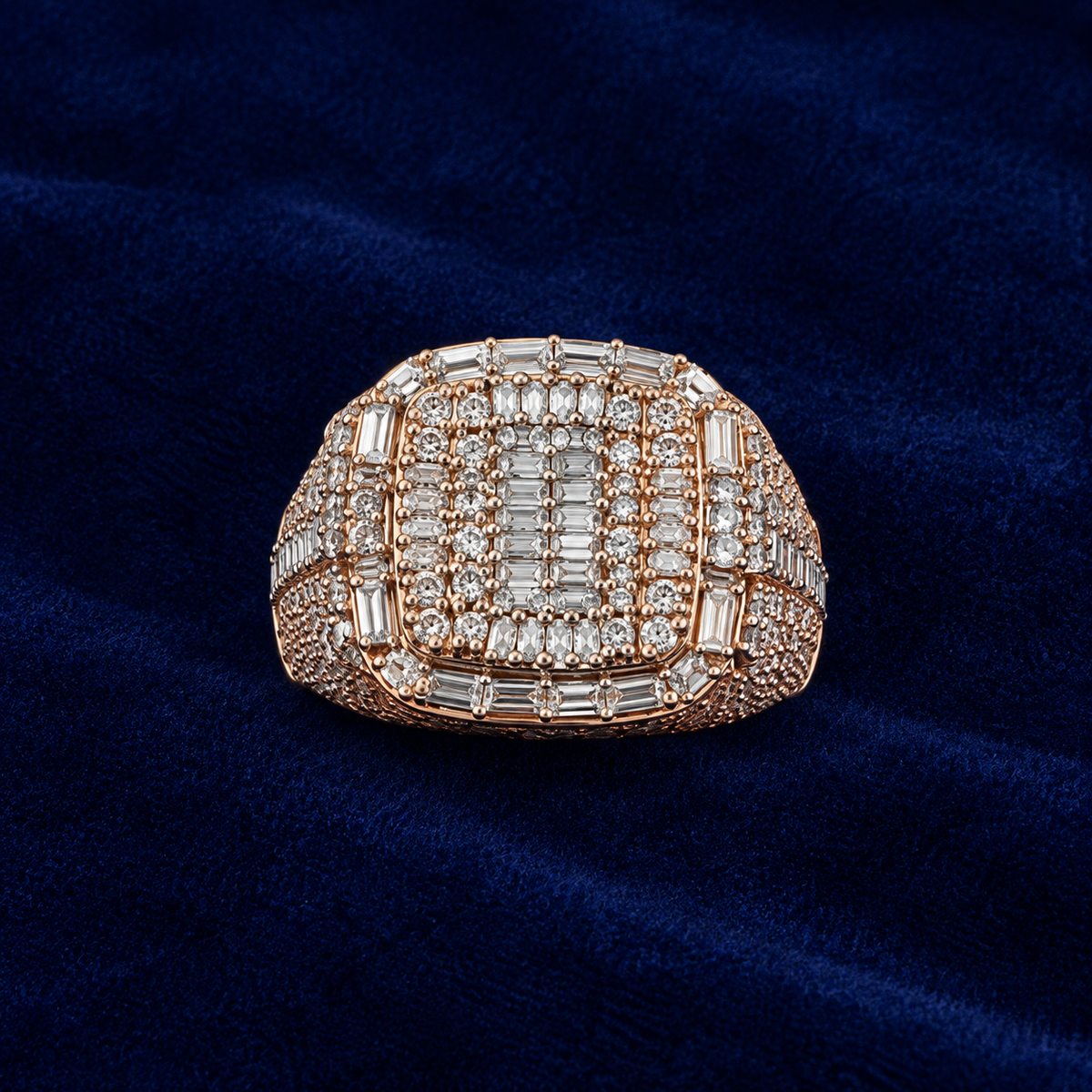 Two-Tone Moissanite Cluster Ring by Spade Jewelers