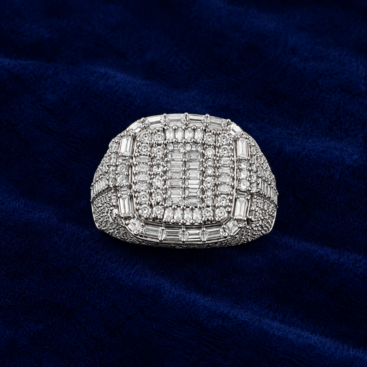 Two-Tone Moissanite Cluster Ring by Spade Jewelers
