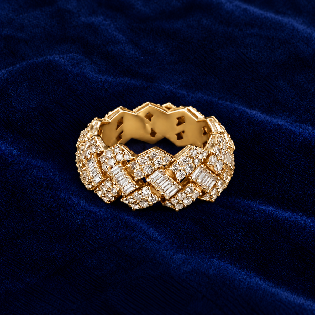 Cuban Link Baguette Ring by Spade Jewelers