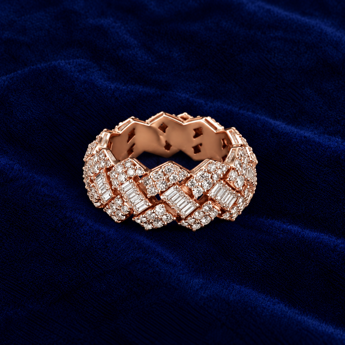 Cuban Link Baguette Ring by Spade Jewelers