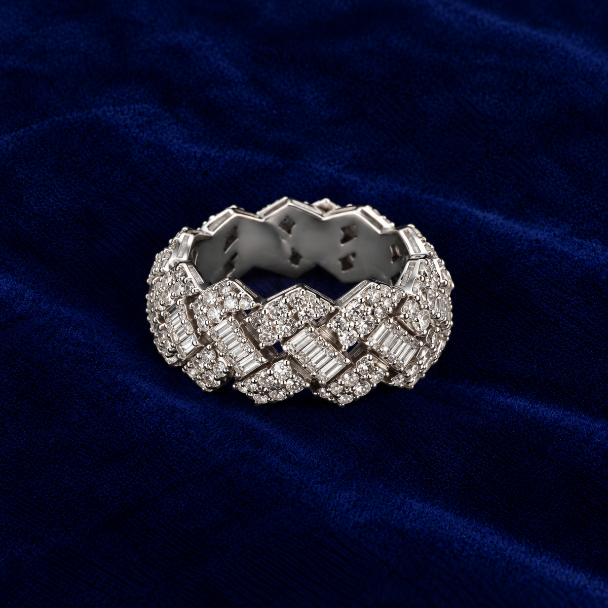 Cuban Link Baguette Ring by Spade Jewelers