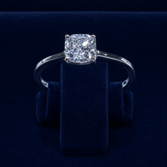 2 CT Cushion-Cut Moissanite Ring