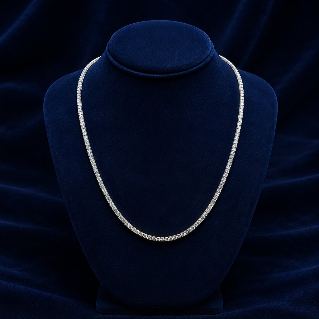 3mm Gold-Dipped Moissanite Tennis Chain — 20" By Shaped Jewelers