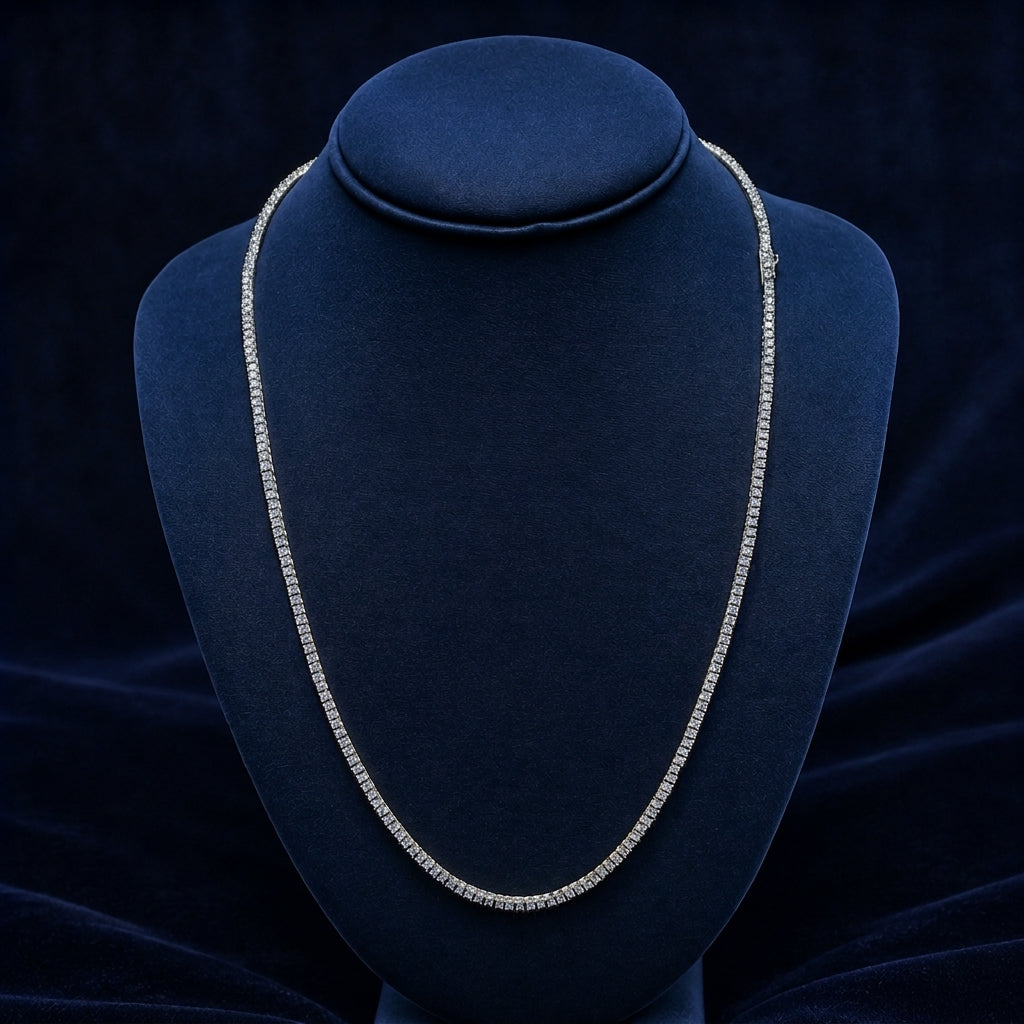 3mm Gold-Dipped Moissanite Tennis Chain — 24" By Shaped Jewelers