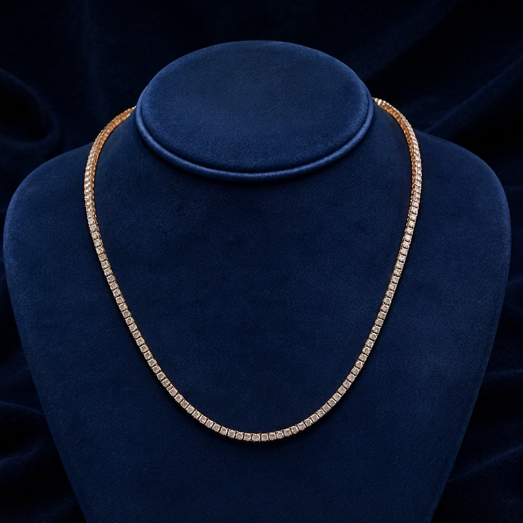 3mm Gold Moissanite Tennis Chain — 18" By Shaped Jewelers