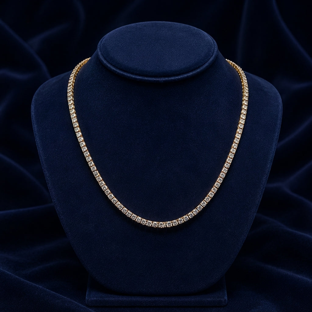3mm Rose Gold Moissanite Tennis Chain — 20" By Shaped Jewelers