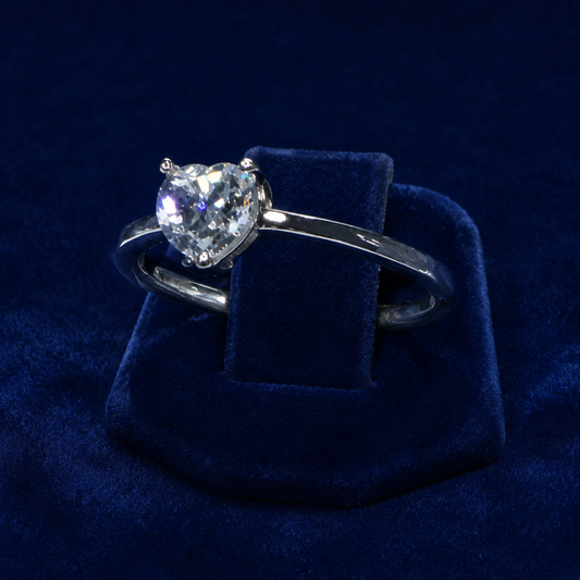 2 CT Heart-Cut Moissanite Solitaire Ring