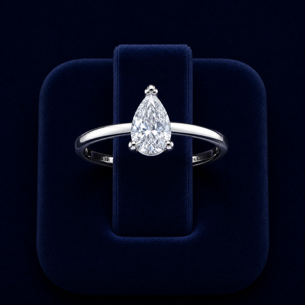 2 CT Pear-Cut VVS Moissanite Diamond Solitaire Ring (Split-Prong)