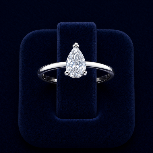 2 CT Pear-Cut VVS Moissanite Diamond Solitaire Ring (Split-Prong)