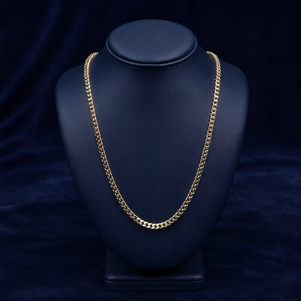 4mm Franco Chain — Rhodium Finish By Shaped Jewelers