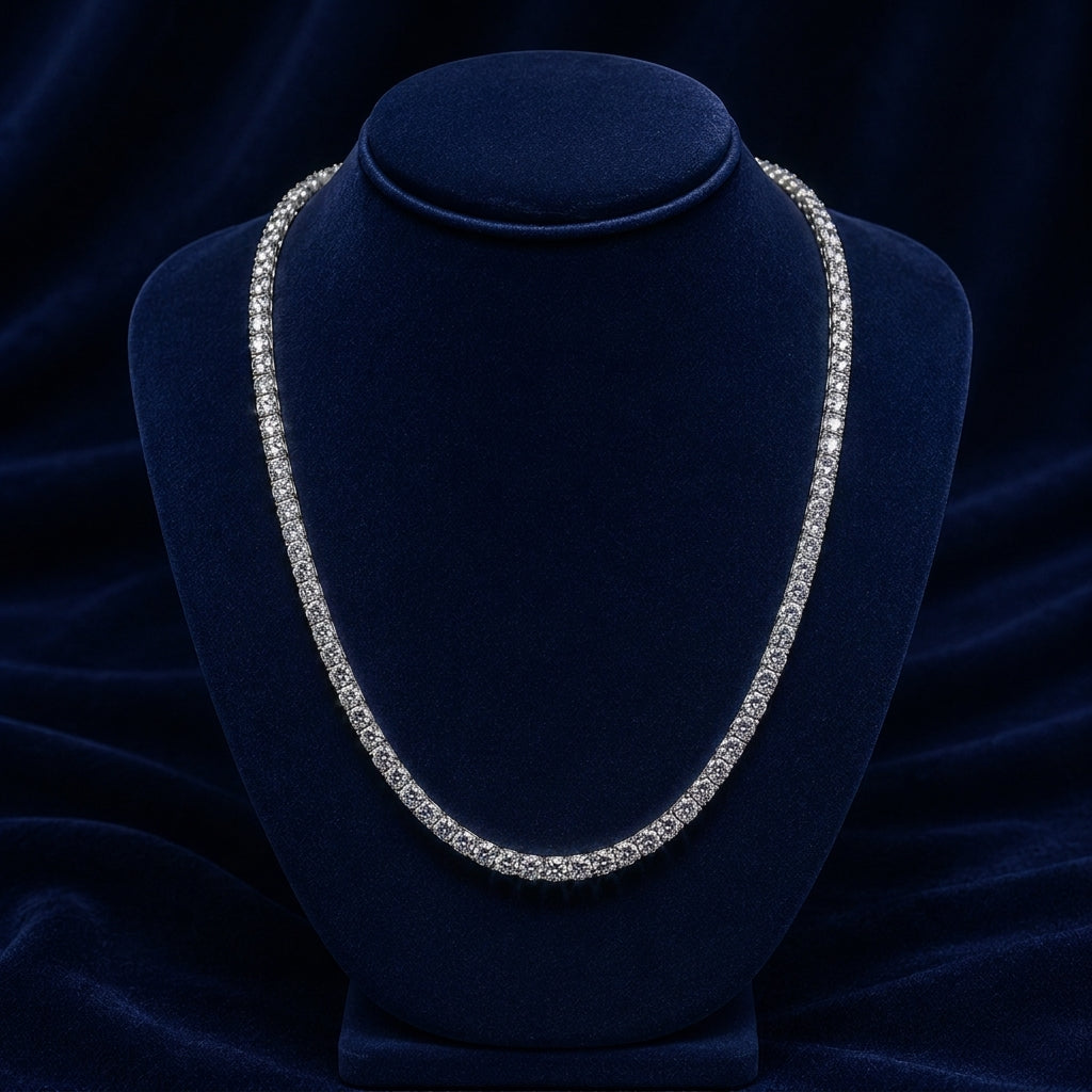 4mm Gold-Plated Moissanite Tennis Chain — 20" By Shaped Jewelers