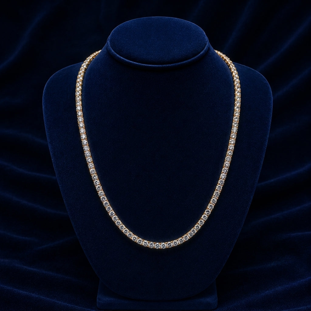 4mm Rose Gold-Dipped Moissanite Tennis Chain — 20" By Shaped Jewelers