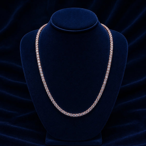 4mm Rose Gold-Dipped Moissanite Tennis Chain — 20" By Shaped Jewelers