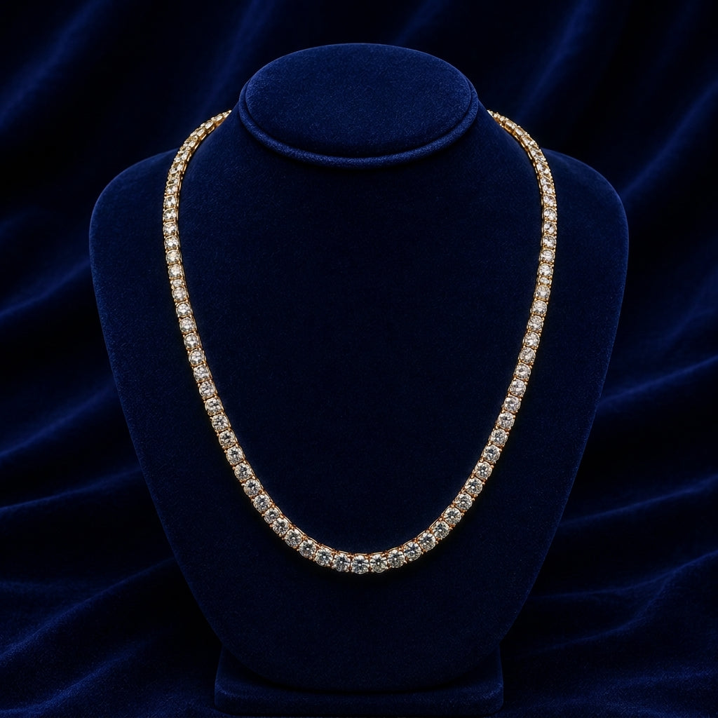 4mm Rose Gold Moissanite Tennis Chain — 20" By Shaped Jewelers