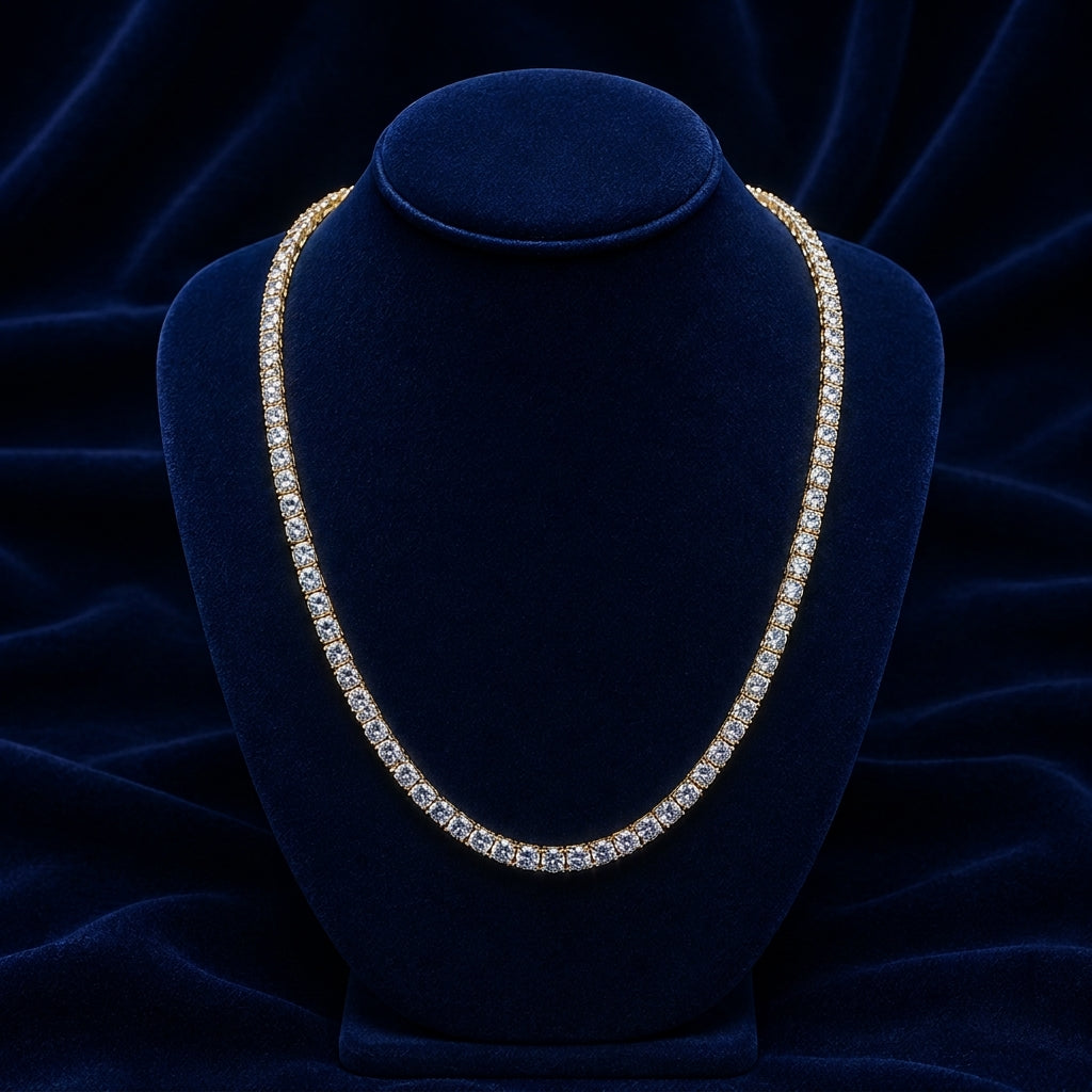 4mm Sterling Silver Moissanite Tennis Chain — 20" By Shaped Jewelers