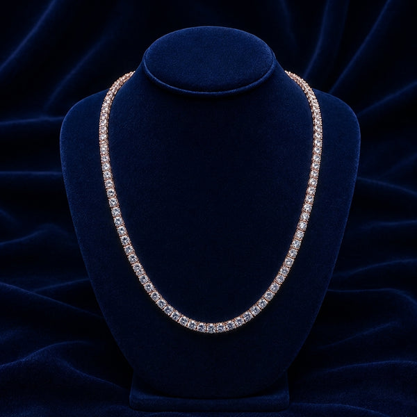 4mm Sterling Silver Moissanite Tennis Chain — 20" By Shaped Jewelers