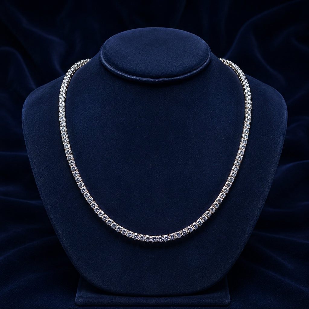 4mm White Moissanite Tennis Chain — 18" By Shaped Jewelers
