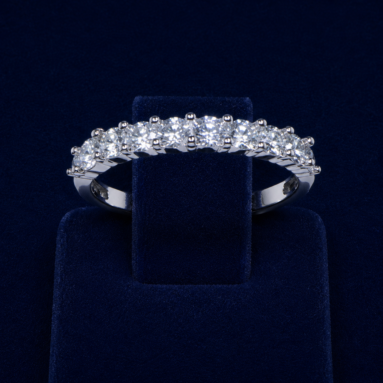 3.5 CT Oval-Cut VVS Moissanite Diamond Seven-Stone Anniversary Band