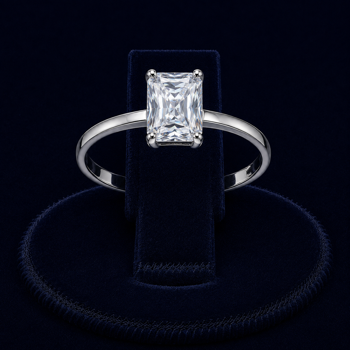 3 CT Radiant-Cut VVS Moissanite Diamond Solitaire Ring
