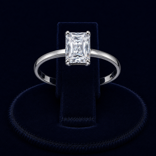 3 CT Radiant-Cut VVS Moissanite Diamond Solitaire Ring