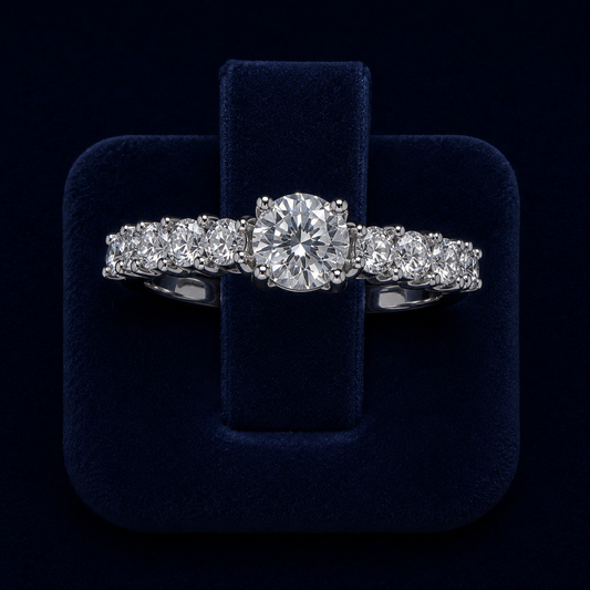 4 CT Round-Cut VVS Moissanite Diamond Multi-Stone Engagement Ring