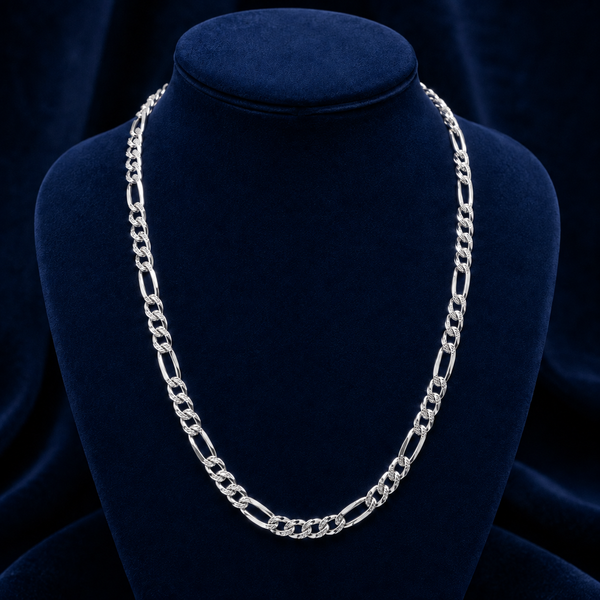 12mm Figaro Chain – Diamond-Cut Pattern By Shaped Jewelers