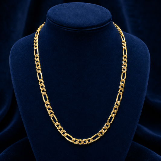 12mm Figaro Chain – Diamond-Cut Pattern By Shaped Jewelers