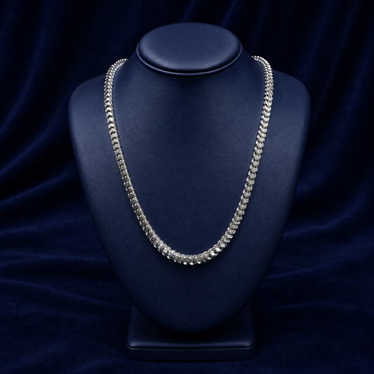6mm Franco Chain — 20", Rhodium Finish