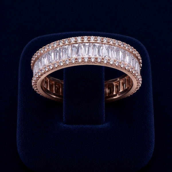 5 CT Baguette & Round-Cut VVS Moissanite Diamond Eternity Band Ring By Shaped Jewelers